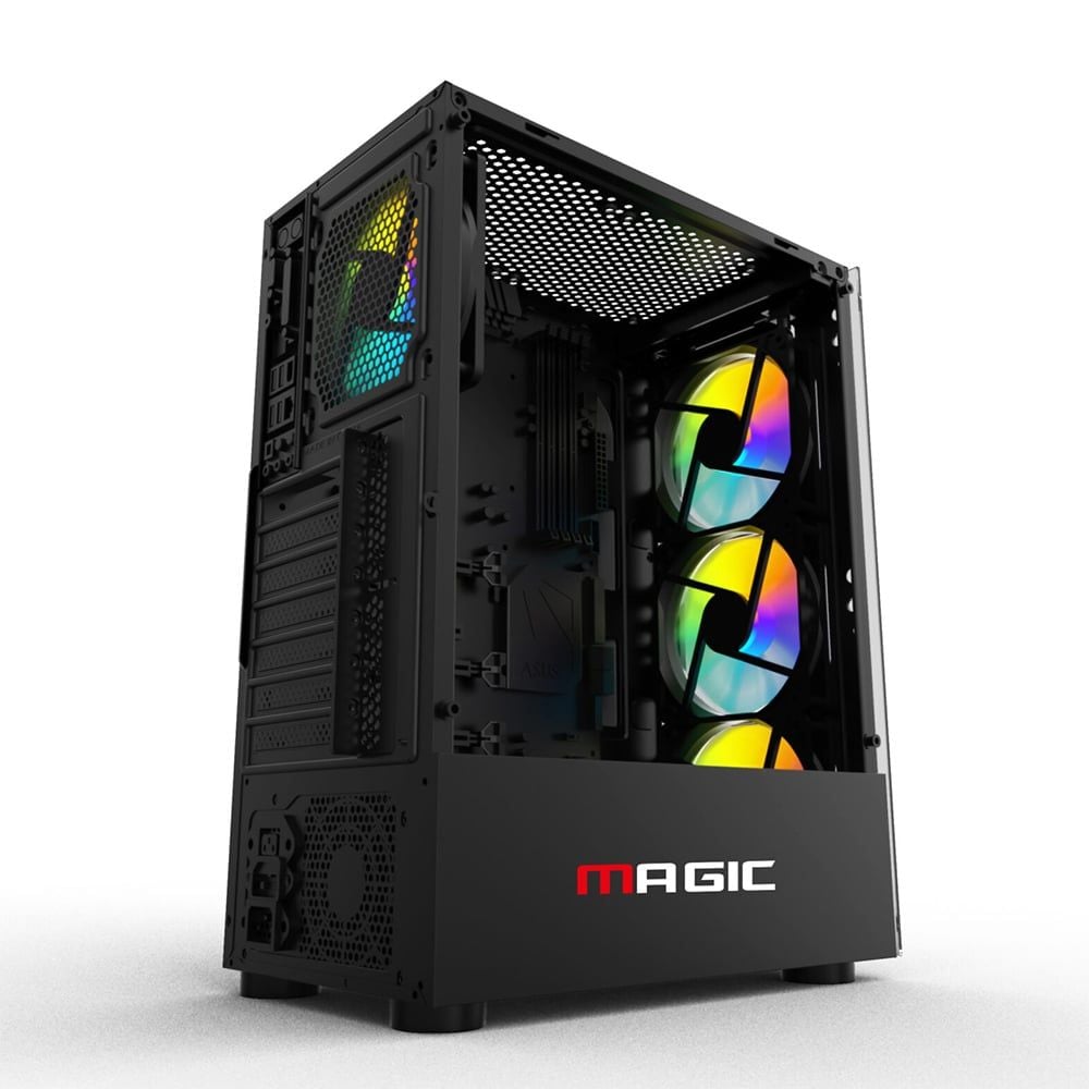 Thùng máy MAGIC GA-03 ATX (Chưa kèm Fan) | Mặt Kính, Đen