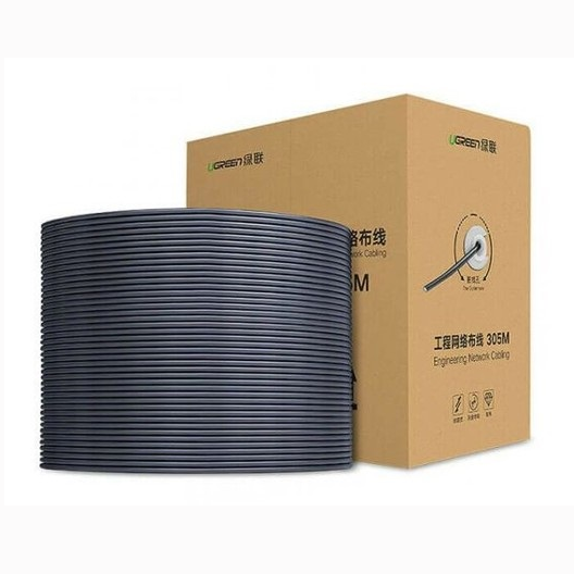  Cáp mạng Ugreen CAT5E U/UTP (60547) | Cuộn 305m, 8P8C, 24AWG, 350MHz, Xám 
