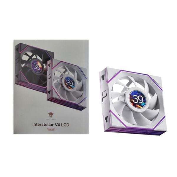  Quạt tản nhiệt PC Leopard Interstellar V4 LCD Digital | 120mm, ARGB, Gió ngược, LCD, Trắng 
