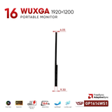  Màn hình di động VSP GP1614WS1 | 16 inch, WUXGA, 144Hz, IPS, USB C, Mini HDMI, Tích hợp loa 