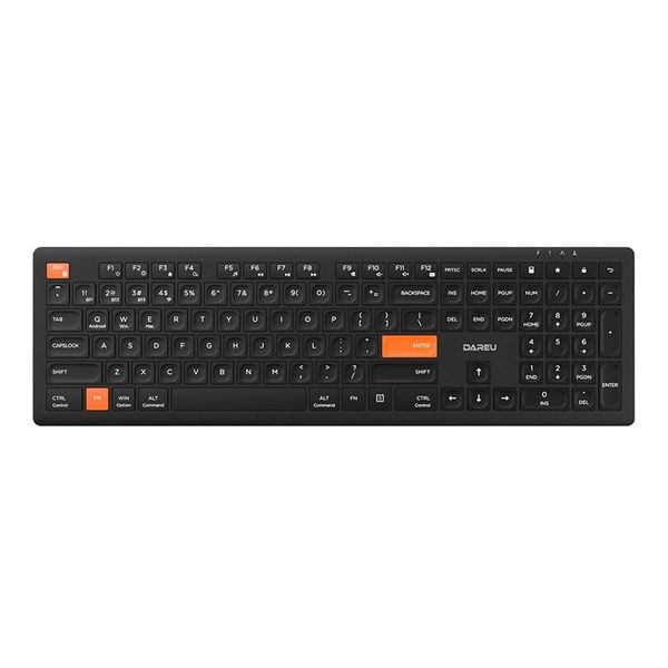  Bàn Phím Không Dây Dare-U LK150D Black Orange (Dual Mode, Scissor Switch) 