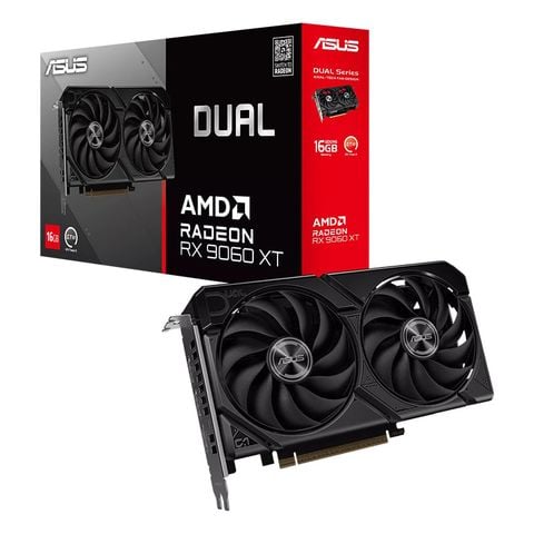 Card màn hình (AMD) ASUS DUAL RX 9060XT (DUAL-RX9060XT-16G) | 16GB GDDR6, 2048 Stream