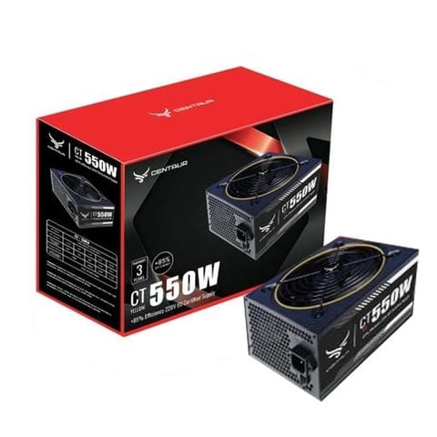 Nguồn máy tính Centaur 550 Hiệu Suất 80+ Cáp Dẹt Đen | Cáp Dẹt