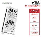  Card màn hình (AMD) UNIKA Blizzards White RX 7600 8GD6 V2 | 8GB GDDR6, 128-bit, 3 Fan, Trắng 