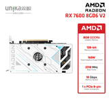  Card màn hình (AMD) UNIKA Blizzards White RX 7600 8GD6 V2 | 8GB GDDR6, 128-bit, 3 Fan, Trắng 