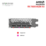  Card màn hình (AMD) UNIKA Blizzards White RX 7600 8GD6 V2 | 8GB GDDR6, 128-bit, 3 Fan, Trắng 