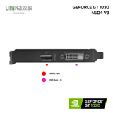  Card màn hình NVIDIA GeForce GT 1030 UNIKA 4GD4 V3 | 4GB DDR4, 64-bit, 1 Fan 
