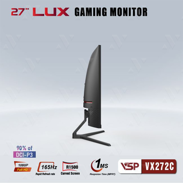  Màn hình Gaming VSP VX272C | 27 inch, FHD, Cong, 165Hz, 1ms, VA 