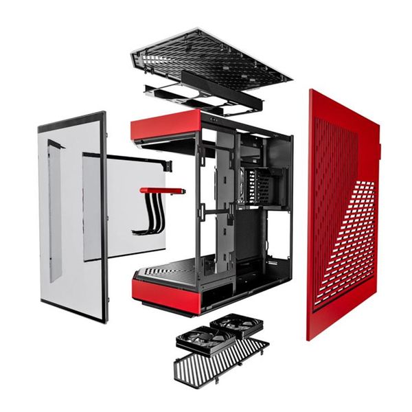  Thùng máy Hyte Y60 BlackCherry (CS-HYTE-Y60-BR) | Mid-Tower, Dual Chamber, Kèm sẵn Riser PCIe 4.0, Đen Đỏ 