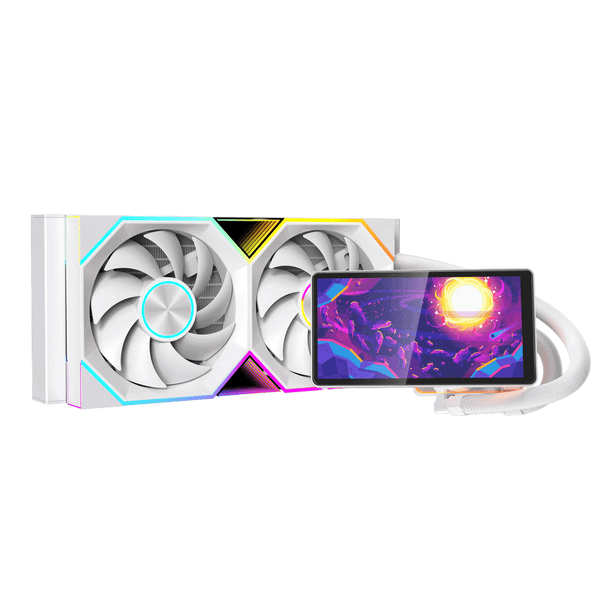  Tản nhiệt nước Leopard Pro Flow 240 White | ARGB Display, Trắng 