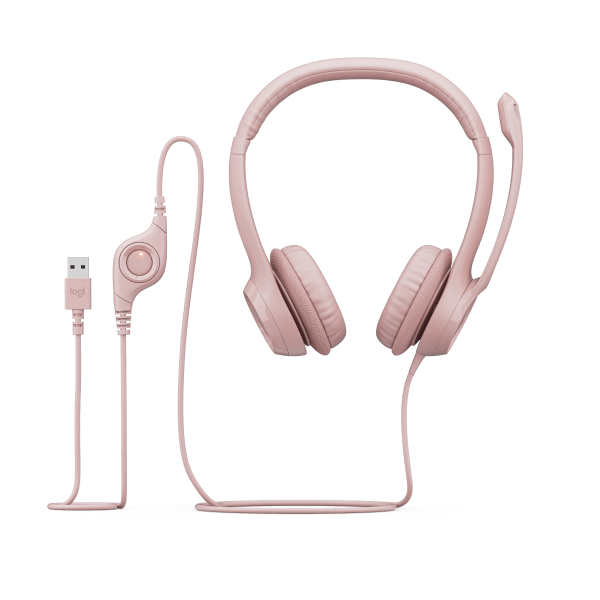  Tai nghe Logitech H390 (981-001282) | Có dây, USB, Headset, Hồng 