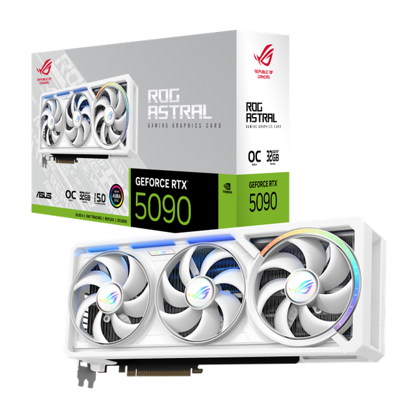  Card màn hình NVIDIA GeForce RTX 5090 ASUS ROG Astral White OC | 32GB GDDR7, 21760 CUDA, 1000W 