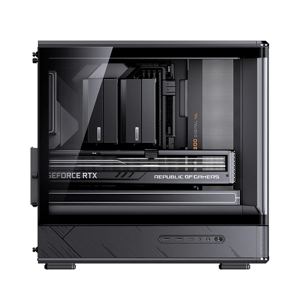  Thùng máy Jonsbo D200 Micro-ATX | Đen, Kính Cong 