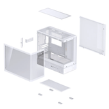  Thùng máy Jonsbo D200 Micro-ATX | Trắng, Kính Cong 