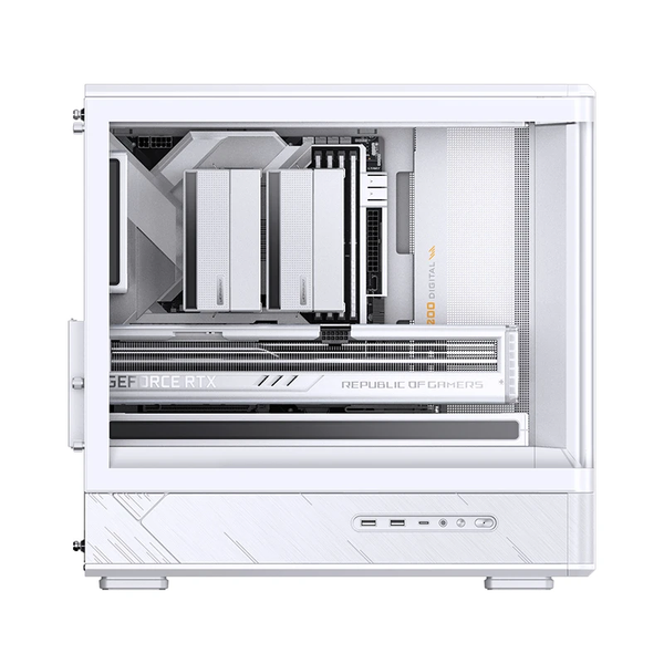  Thùng máy Jonsbo D200 Micro-ATX | Trắng, Kính Cong 