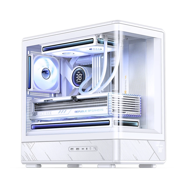 Thùng máy Jonsbo D200 Micro-ATX | Trắng, Kính Cong 