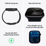  Apple Watch Series 10 46mm (GPS) | Viền nhôm, dây cao su Size S/M SN: CJ6HWLJYXR - Đen 