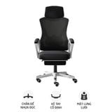  Ghế công thái học OEM 818 | Trắng, 120kg, Chân xoay, Lưng lưới 