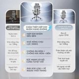  Ghế công thái học OEM CTH-900 | Đen, 200kg, Chân xoay, Lưng lưới 