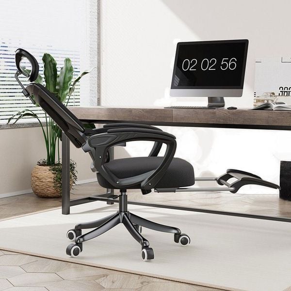  Ghế công thái học OEM 6 | Đen, 120kg, Chân xoay, Lưng lưới 