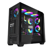  Thùng máy Case Darkflash DS900WD ATX - Đen (Mặt gỗ) 