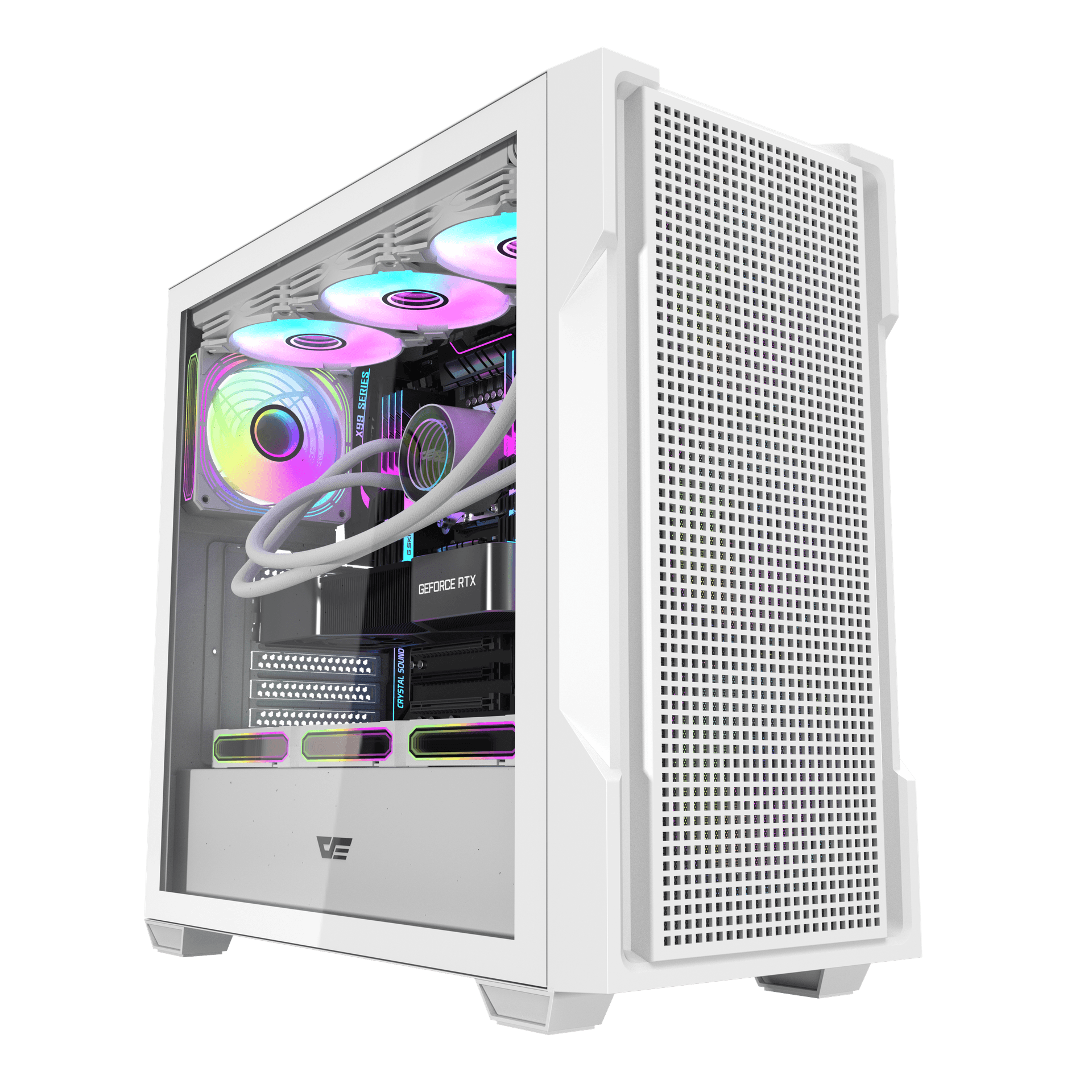 Thùng máy Case Darkflash DS900 Mesh ATX - Trắng (Mặt lưới)