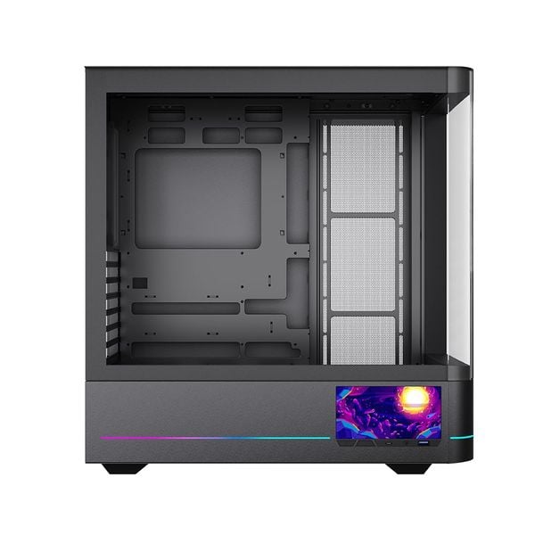  Thùng máy Case Leopard AC-02 | Đen, kính cong, LCD 