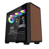  Thùng máy Case Darkflash DS900WD ATX - Đen (Mặt gỗ) 