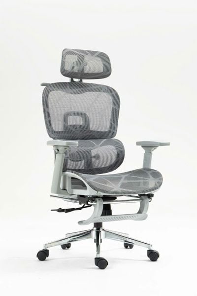  Ghế công thái học OEM CTH-900 | Xám, 200kg, Chân xoay, Lưng lưới 