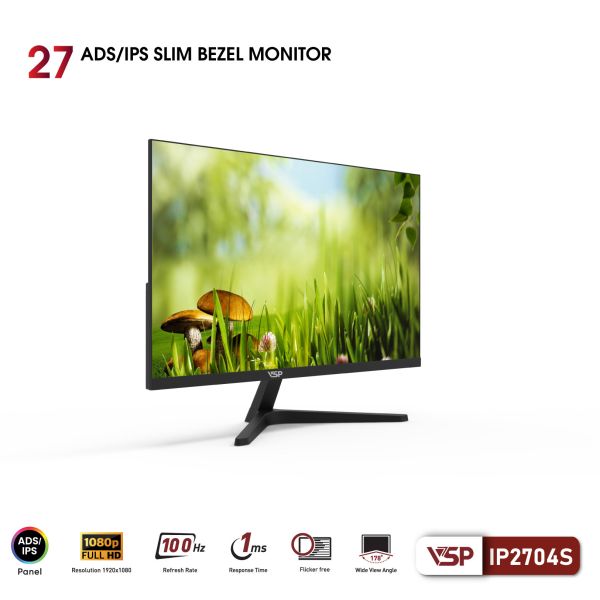  Màn hình VSP IP2704S | 27 inch, Full HD, IPS, 100Hz, 1ms, Đen 
