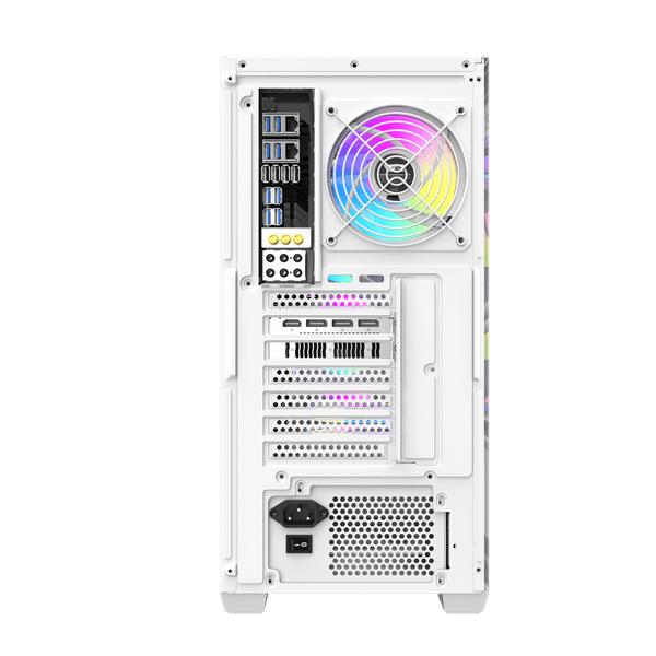  Thùng máy Case Darkflash DS900WD ATX - Trắng (Mặt gỗ) 