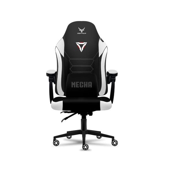  Ghế gaming CENTAUR MECHA | Đen trắng, 150kg, Chân xoay, Da PU 