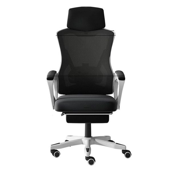  Ghế công thái học OEM 818 | Trắng, 120kg, Chân xoay, Lưng lưới 