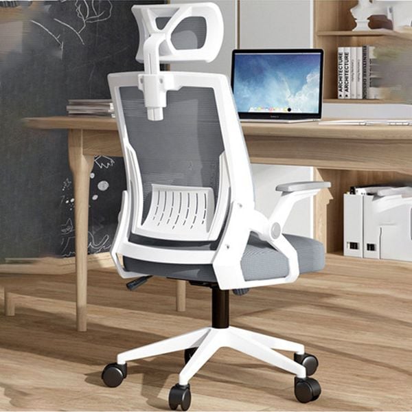  Ghế công thái học OEM 588 | Xám, 120kg, Chân xoay, Lưng lưới 