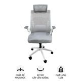  Ghế công thái học OEM 588 | Xám, 120kg, Chân xoay, Lưng lưới 
