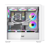  Thùng máy Case Darkflash DS900WD ATX - Trắng (Mặt gỗ) 