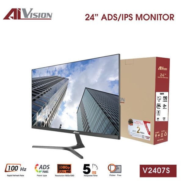  Màn hình Văn phòng Aivision A245FC White | 24 inch, FHD, 100Hz, VA 
