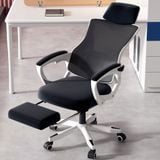  Ghế công thái học OEM 818 | Trắng, 120kg, Chân xoay, Lưng lưới 