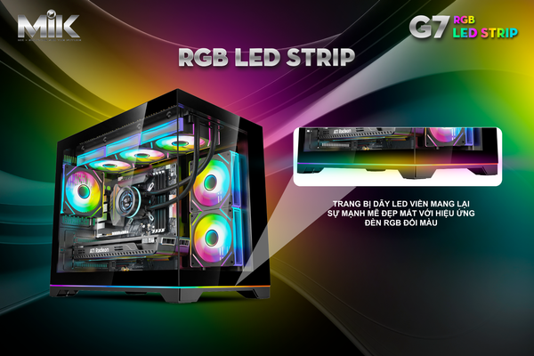  Thùng máy MIK G7 Led Strip (M-ATX) 