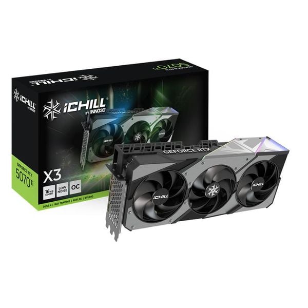  Card màn hình NVIDIA GeForce RTX 5070 Ti INNO3D iCHILL X3 OC | 16GB GDDR7, 8960 CUDA, 800W 