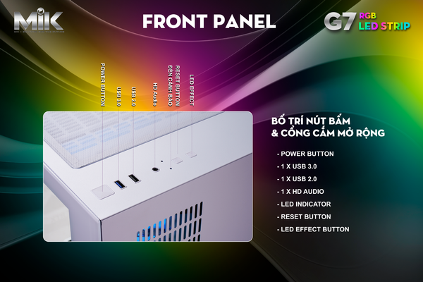  Thùng máy MIK G7 Led Strip (M-ATX) 