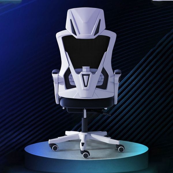  Ghế công thái học OEM 818 | Trắng, 120kg, Chân xoay, Lưng lưới 