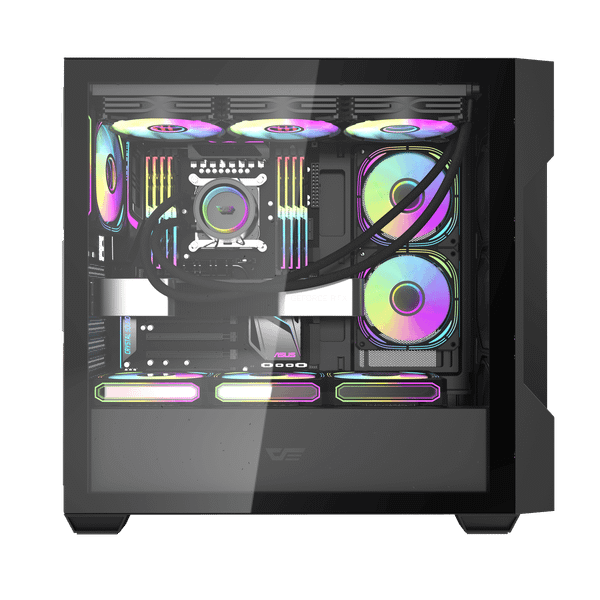  Thùng máy Case Darkflash DS900 Mesh ATX - Đen (Mặt lưới) 