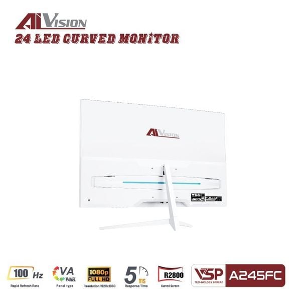  Màn hình Văn phòng Aivision A245FC White | 24 inch, FHD, 100Hz, VA 