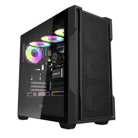 Thùng máy Case Darkflash DS900 Mesh ATX - Đen (Mặt lưới)