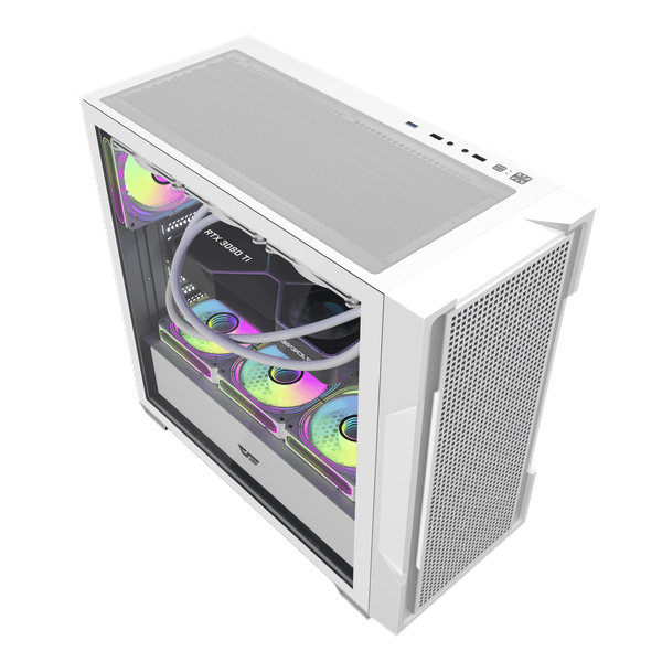  Thùng máy Case Darkflash DS900 Mesh ATX - Trắng (Mặt lưới) 