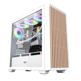  Thùng máy Case Darkflash DS900WD ATX - Trắng (Mặt gỗ) 