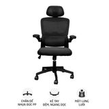  Ghế công thái học OEM 418 | Đen, 120kg, Chân xoay, Lưng lưới 
