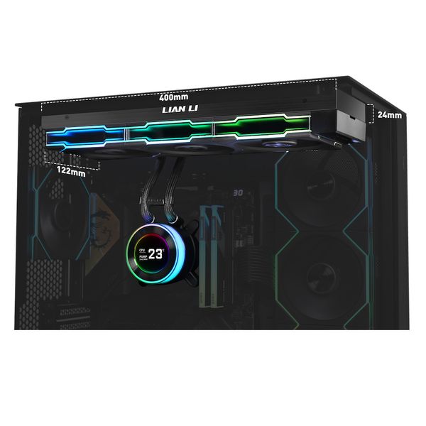  Tản nhiệt nước Lian Li HydroShift II LCD 360TL | ARGB Display, Đen 