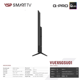  Smart Tivi VSP Q-PRO VUE65GSU01 | Google TV 65" 4K QLED, HDR10, Dolby, Loa Kép, Digital, Remote, Wifi, BT, HDMI, USB, RJ45 